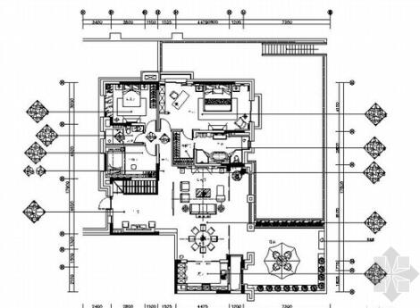 [四川]高端典雅新中式风格三层别墅样板间室内装修施工...-1