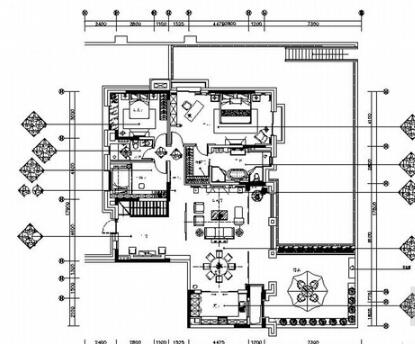 [四川]高端典雅新中式风格三层别墅样板间室内装修施工...-1