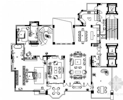 [浙江]摩洛哥三层复式别墅室内装修施工图（含实景图及完...-1