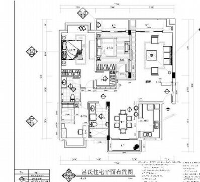 宽敞三居室室内装修施工图-1