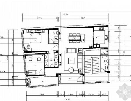 [福建]自建房区现代简约风格两室两厅装修施工图（含软装...-1