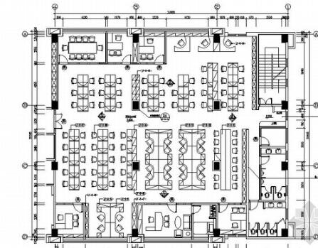 [广东]简约舒适办公区室内设计CAD施工图-1