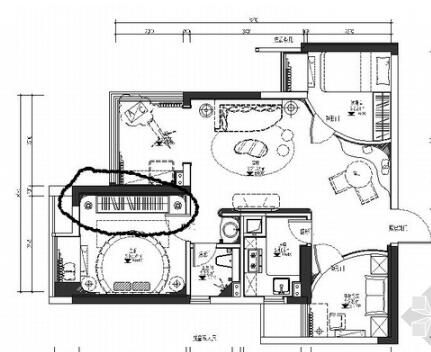 [湖北]现代时尚浪漫两居室室内设计施工图（含效果图）-1