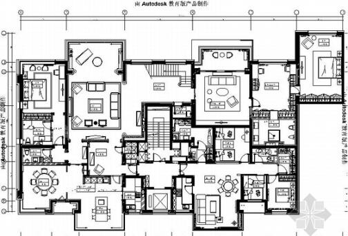 [北京]现代简约舒适三层别墅室内设计CAD施工图-1