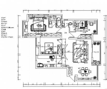 [湖南]现代简约风三居室装修施工图（含效果图）-1