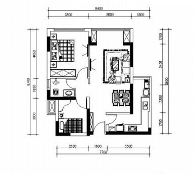 [重庆]57平米经典一居室小户型装修施工图-1