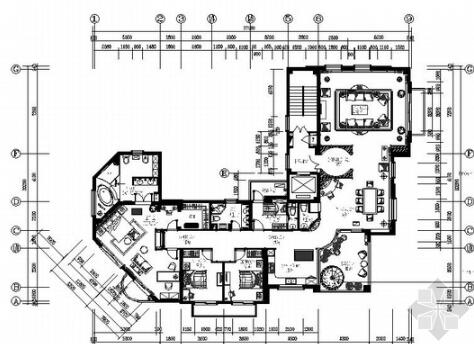 [青岛]现代欧式3居室全套CAD施工图-1