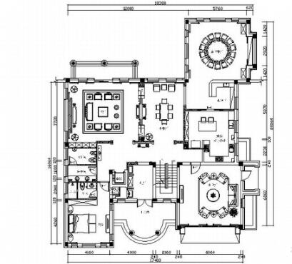 [长春]诗意大气中式复古别墅室内设计CAD施工图-1