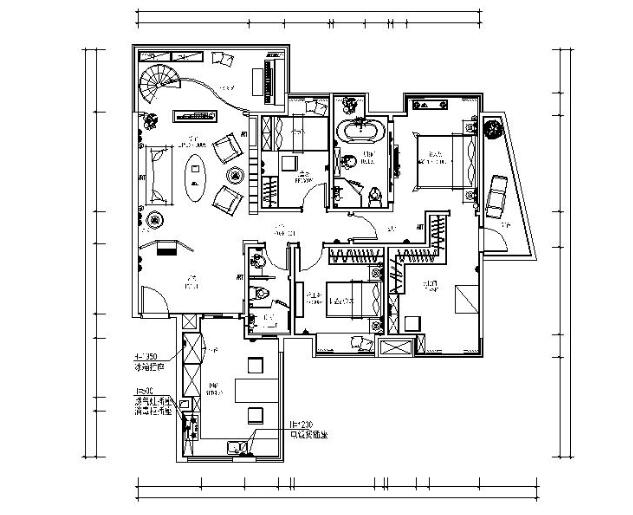 [广州]温馨舒适小型别墅室内设计CAD施工图（含效果图、...-1
