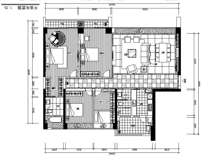 [珠海]知名房地产豪宅样板房室内设计施工图（含效果图）-1