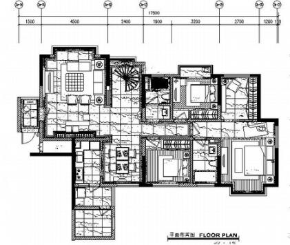 [湖南]高档现代四居室样板房室内装修施工图-1
