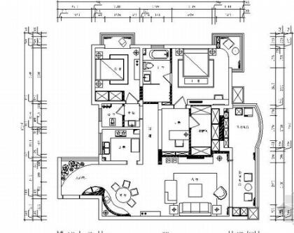 港式现代三居室住宅设计装修图（含效果）-1