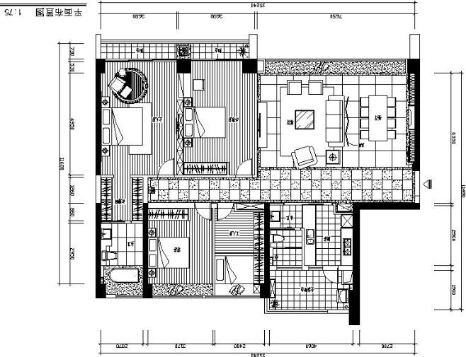 [珠海]知名房地产豪宅样板房室内设计施工图（含效果图）-1