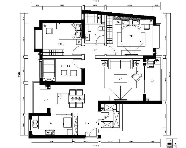 [上海]现代简约优雅三居室室内设计施工图（含高清效果图...-1
