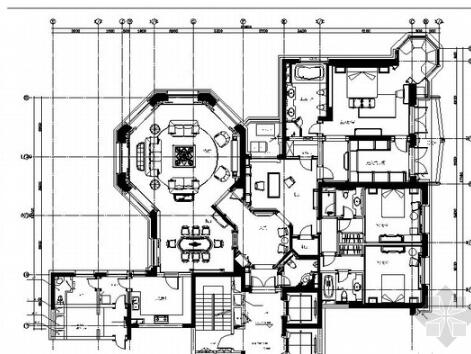[上海]前卫小资风情欧式公寓室内精装样板房施工图-1