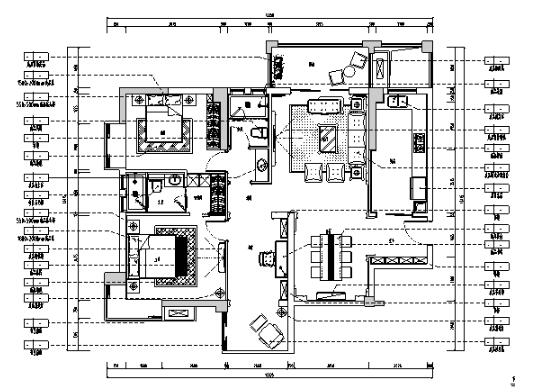 [湖北]欧式风格别墅样板房室内设计施工图（含效果图）-1
