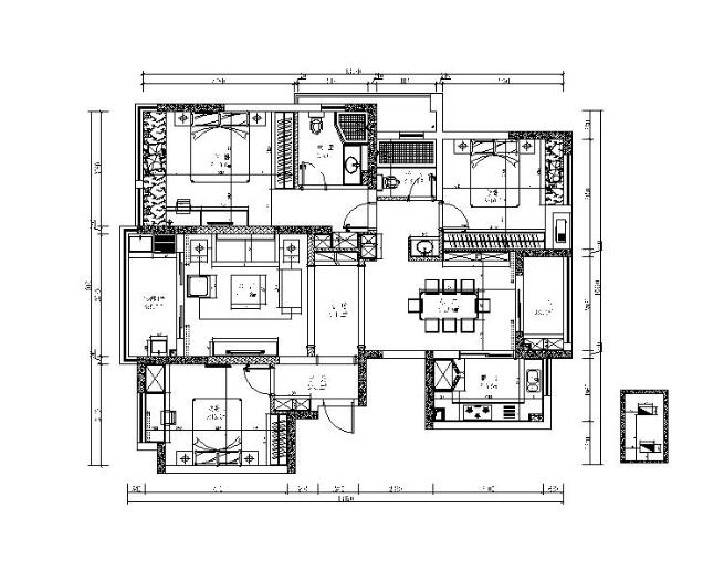 [广州]新中式三居室设计施工图（含效果图）-1