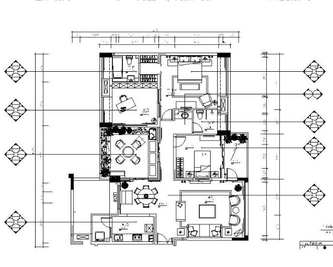 [重庆]露天院馆小户型2居室室内设计CAD施工图(含材料说...-1