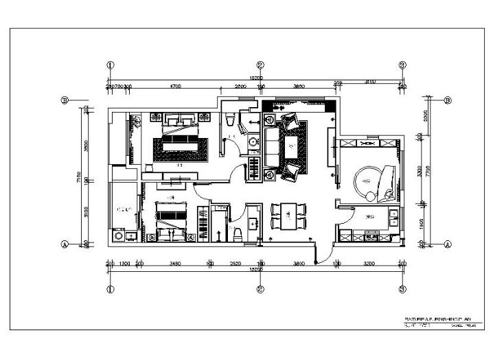 [杭州]欧式两居样板间室内设计施工图（含效果图+实景...-1