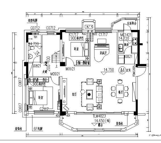 [成都]现代简约优雅都市三层住宅装修设计施工图（含实...-1
