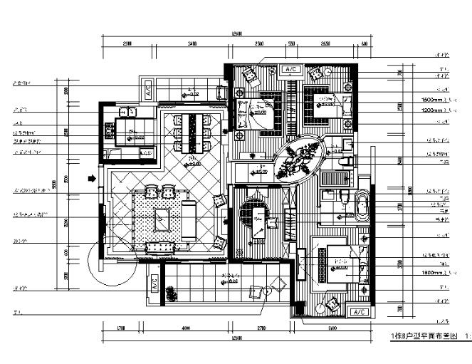 欧式样板房设计CAD施工图（含效果图）-1