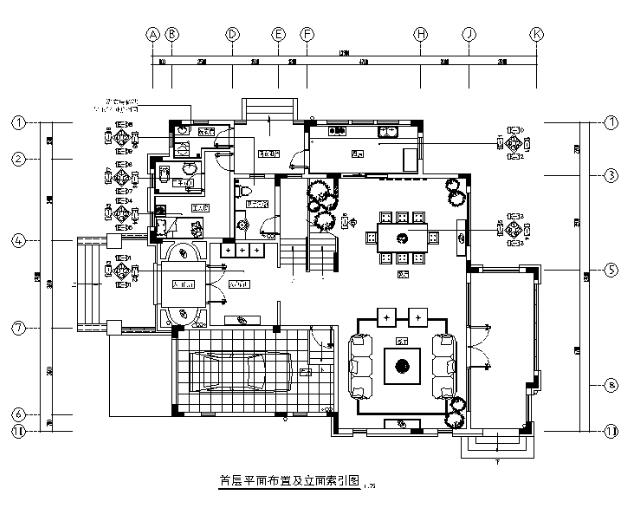 [广东]意式风格别墅设计CAD施工图（含效果图）-1