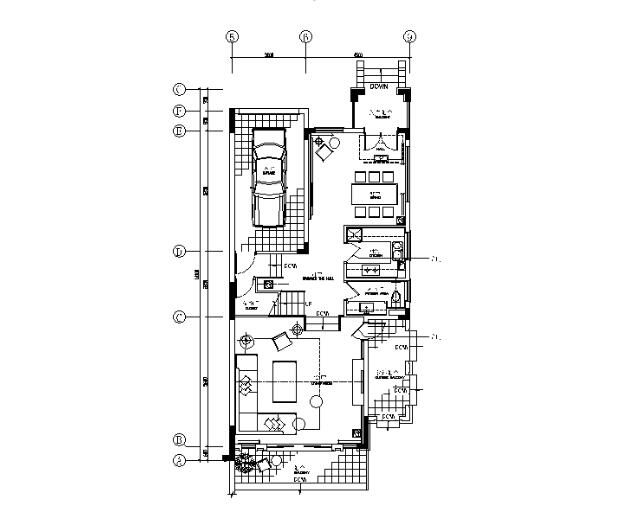 [广东]现代风格别墅样板间设计CAD施工图（含效果图）-1
