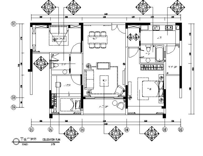 [广东]一套样板房设计CAD施工图（含效果图）-1