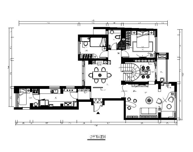 完整的现代风格复式楼设计CAD施工图（含效果图）-1
