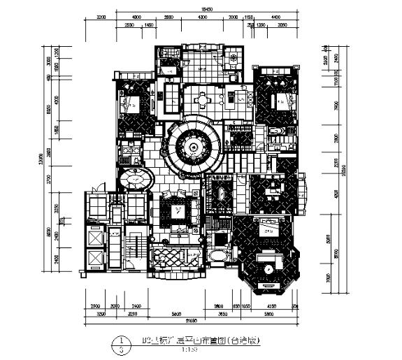 [北京]两套时尚经典别墅设计CAD施工图二-1