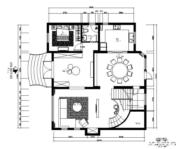 现代风格别墅样板房设计CAD施工图（含效果图）-1