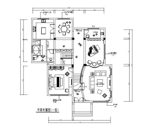 [江苏]500平美式古典别墅设计CAD施工图（含效果图）-1