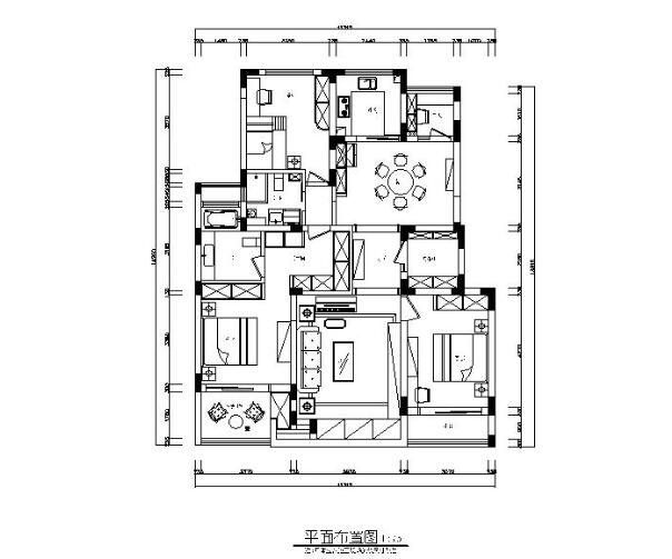 一套中式风格样板间CAD设计施工图（含效果图）-1