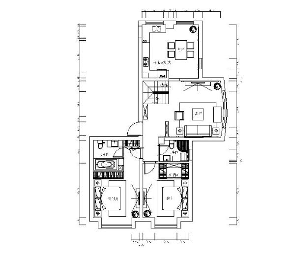 欧式风格-整套复式楼设计CAD施工图（含效果图）-1