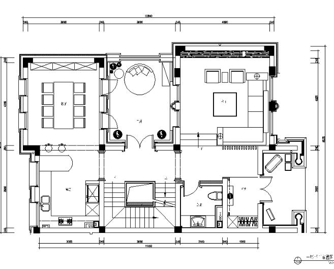 [浙江]550方大都会风格样板房CAD施工图（含实景图）-1