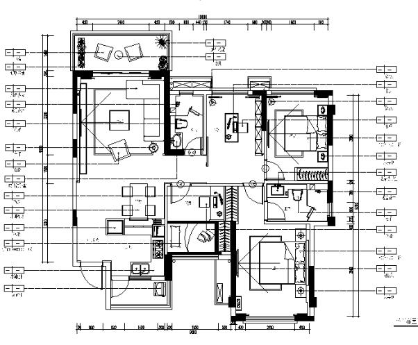 [广东]新作！现代户型样板房CAD施工图（含效果图）-1