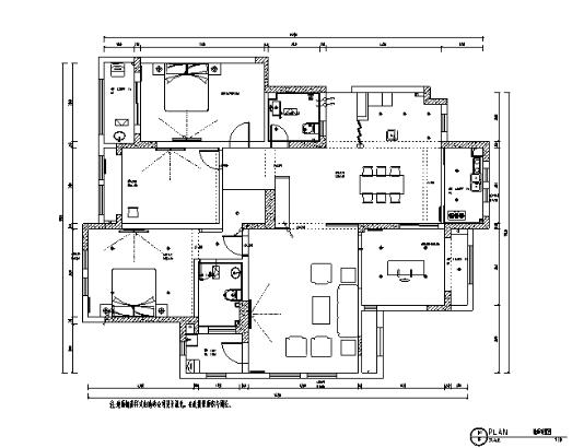 花木主题住宅空间设计施工图（附效果图）-1