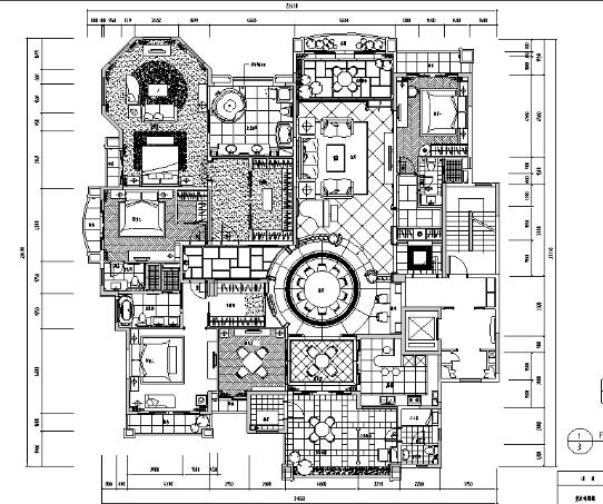 北京星河湾F户型样板间室内设计施工图纸-1