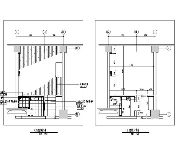 [上海]礼顿国际公寓C1F1G1型样板间施工图-1