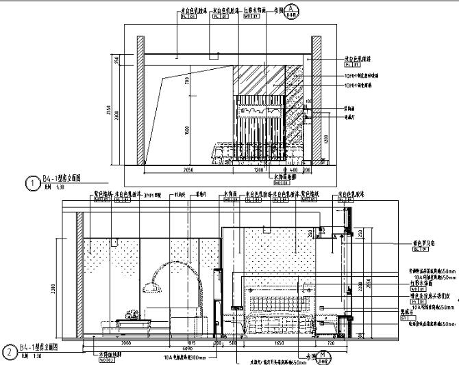 [上海]礼顿国际公寓B4B5型样板间施工图-1