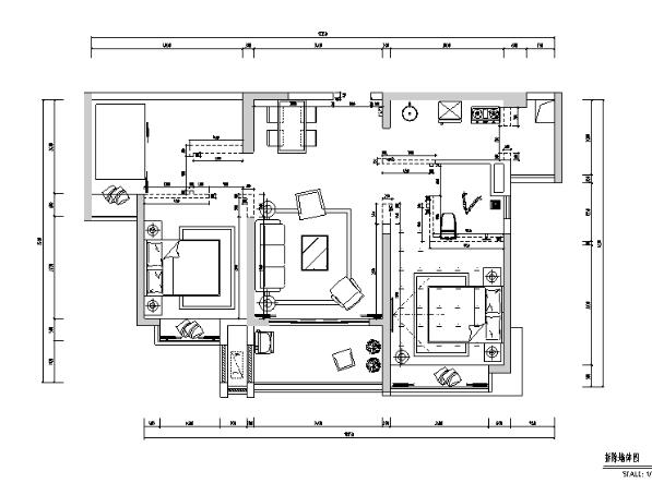 地中海风格东部现代城花园样板间设计施工图（附效果图...-1