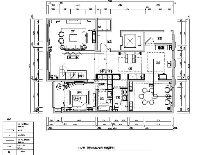 [内蒙古]新中式风格样板间设计施工图（附效果图）-1