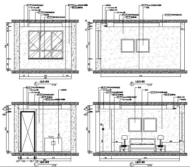 [山东]泰安中齐国山墅中式样板间设计施工图（附效果图）-1