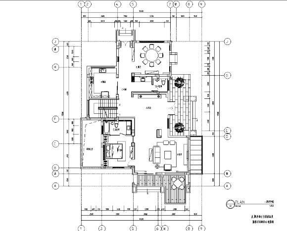 湖玺两层别墅样板房室内装饰施工图及效果图-1