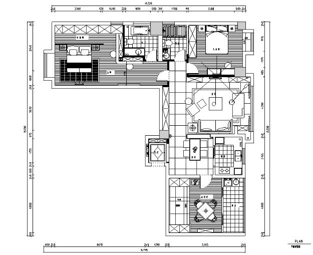 奥山世纪梦想空间三居室住宅设计施工图（附效果图）-1