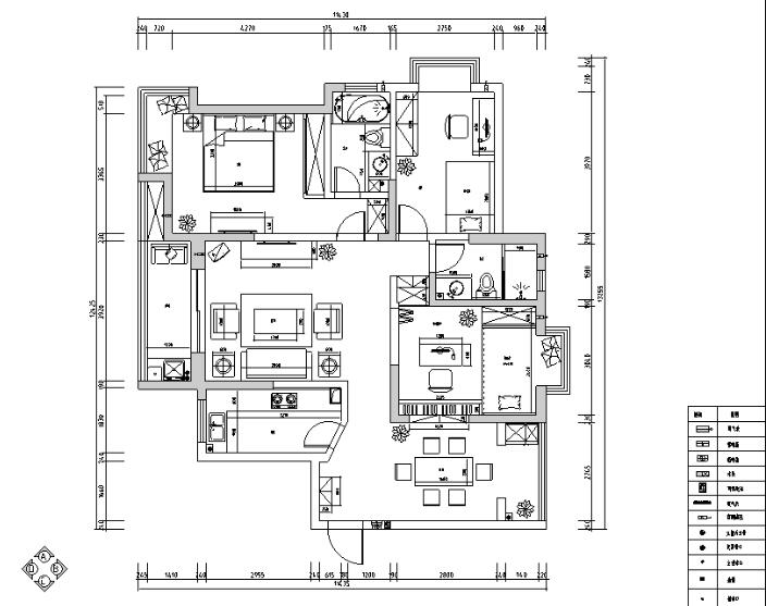 [湖北]现代简约126平米住宅设计施工图-1