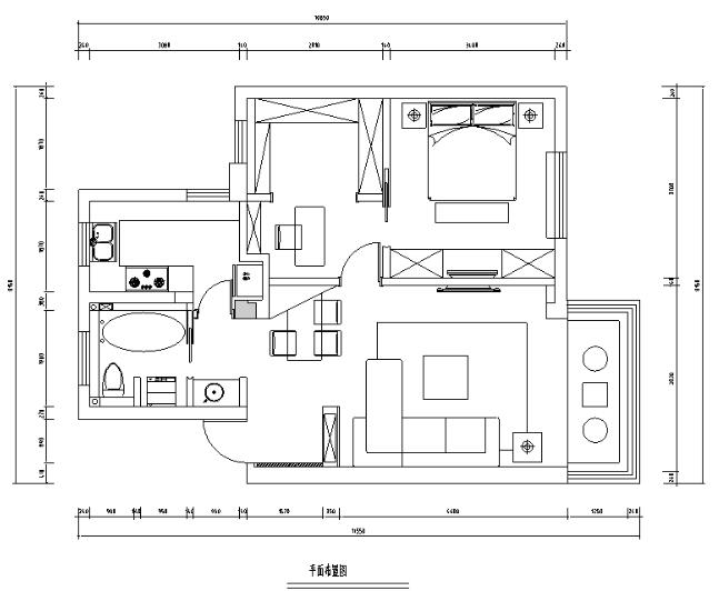 [江苏]现代简约65平小公寓设计施工图（附效果图）-1