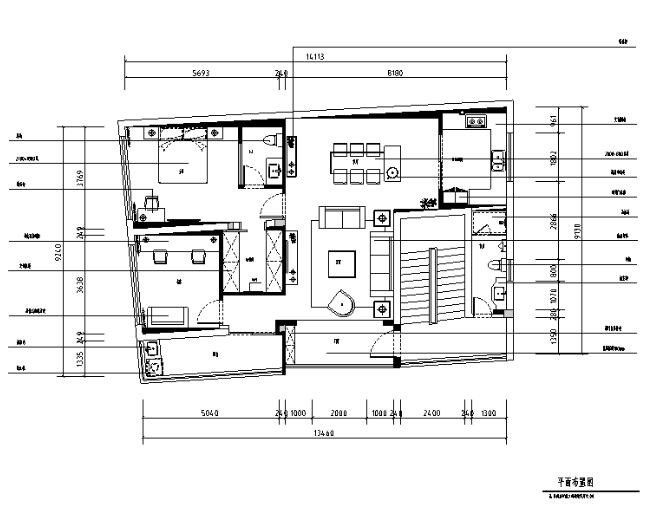 [福建]现代简约三居室套房住宅设计施工图（附效果图）-1