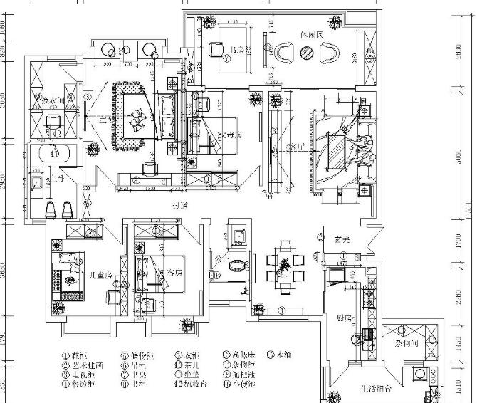 180㎡新中式佛系住宅施工图设计（附高清效果图）-1