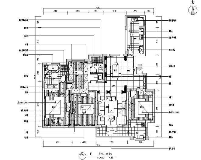 [江苏]简欧艺术流派170平米平层公寓设计施工图（附效果...-1